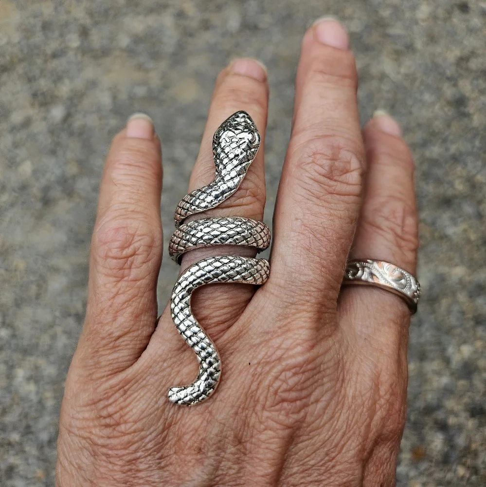 NWT Elegant Silver Snake Ring for Reptile Lovers